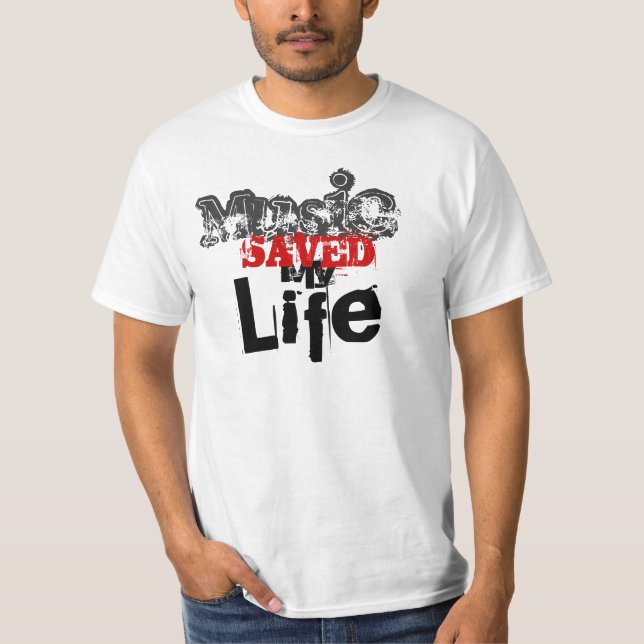 T-shirt La musique a sauvé ma vie - customisée (Devant)