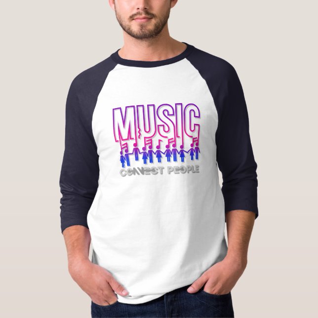 T-shirt La musique connecte les gens | Hommes 3/4 Sleeve R (Devant)