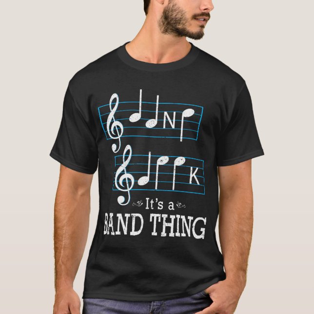 T-shirt La musique de geek de bande de musiciens note (Devant)