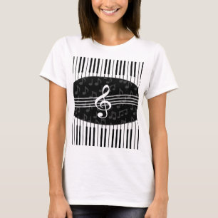 T-shirt La musique élégante note des clés de clef tripl