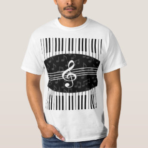 T-shirt La musique élégante note des clés de clef triple