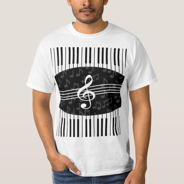 T-shirt La musique élégante note des clés de clef triple (Devant)