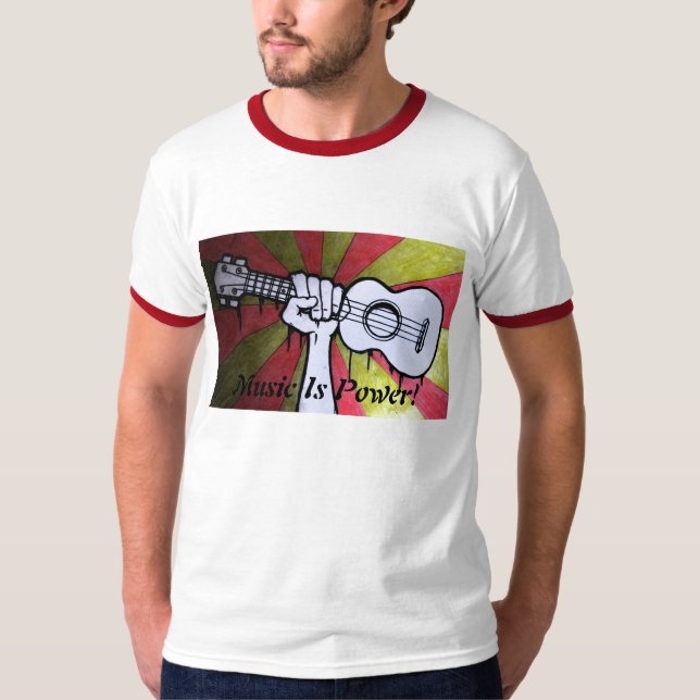 T-shirt La musique est la chemise des hommes de puissance (Devant)