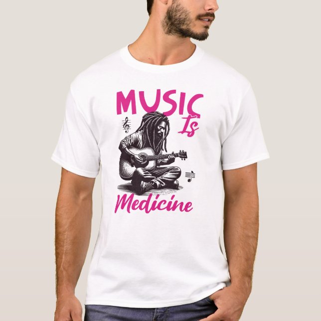 T-shirt La musique est la médecine (Devant)