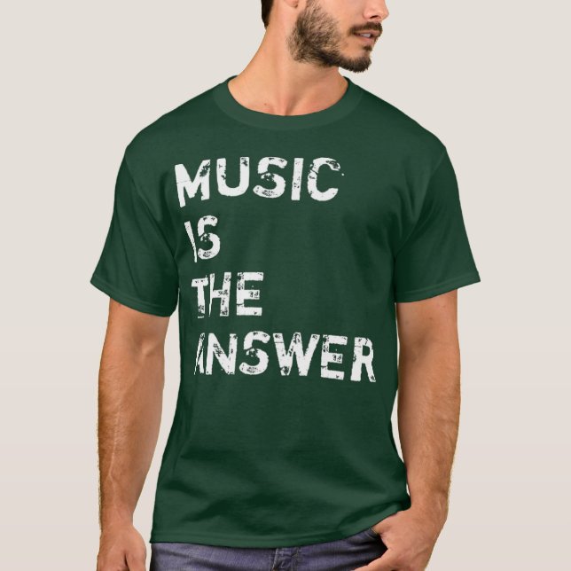 T-shirt La musique est la réponse DJ Premium (Devant)