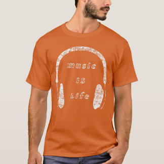 T-shirt La musique est la vie design garçon rétro