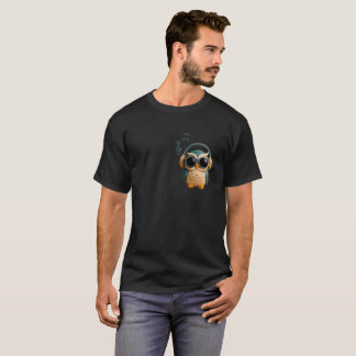 T-shirt La musique est la vie Mignon chouette 3D et typogr