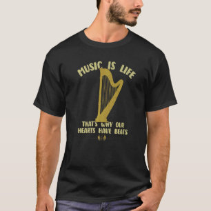 T-shirt La musique est la vie Nos cœurs ont des battements