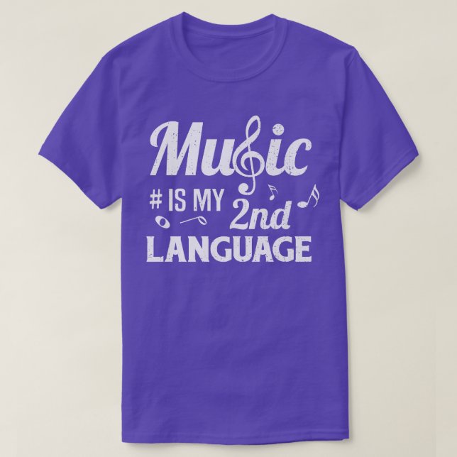 T-shirt La musique est ma 2e langue musicien chanteurs Mus (Design devant)