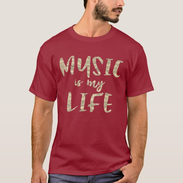 T-shirt La musique est ma citation de vie (Devant)