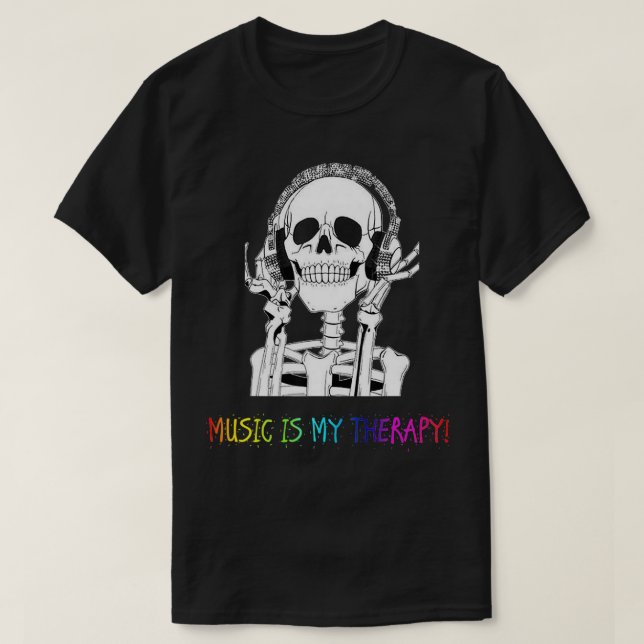T-SHIRT LA MUSIQUE EST MA THÉRAPIE (Design devant)