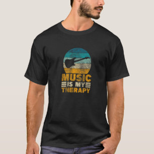 T-shirt La musique est ma thérapie  Instrument Guitare bas