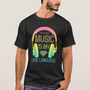T-shirt La musique est mon amour Langue Casques Musique