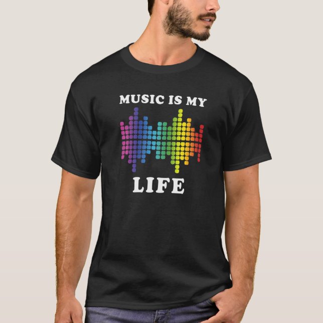 T-shirt La musique est mon égaliseur de vie Cool Dj (Devant)