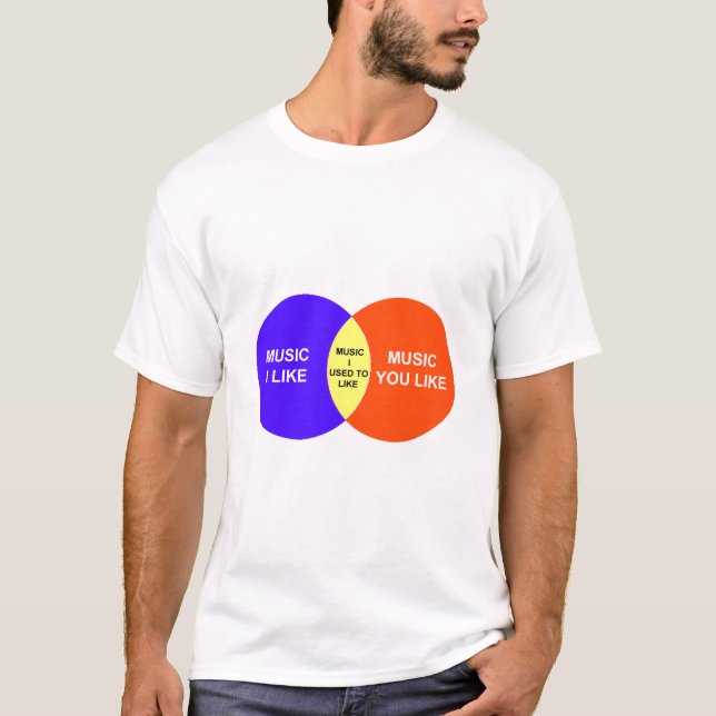T-shirt La musique I aiment le diagramme de Venn (Devant)