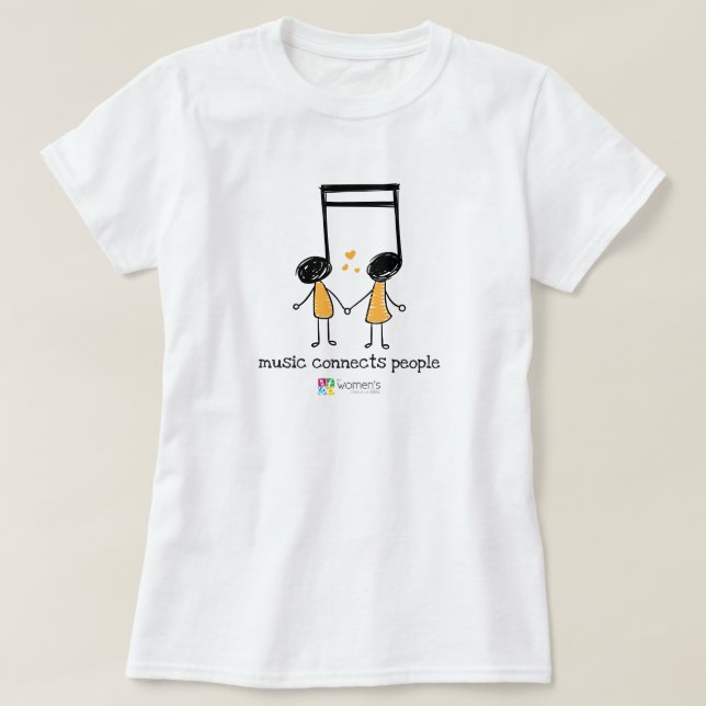 T-shirt La musique jaune connecte les gens (Design devant)