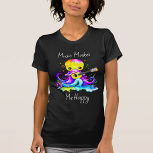 T-shirt La Musique Me Rend Heureux Octopus Jouer de la g