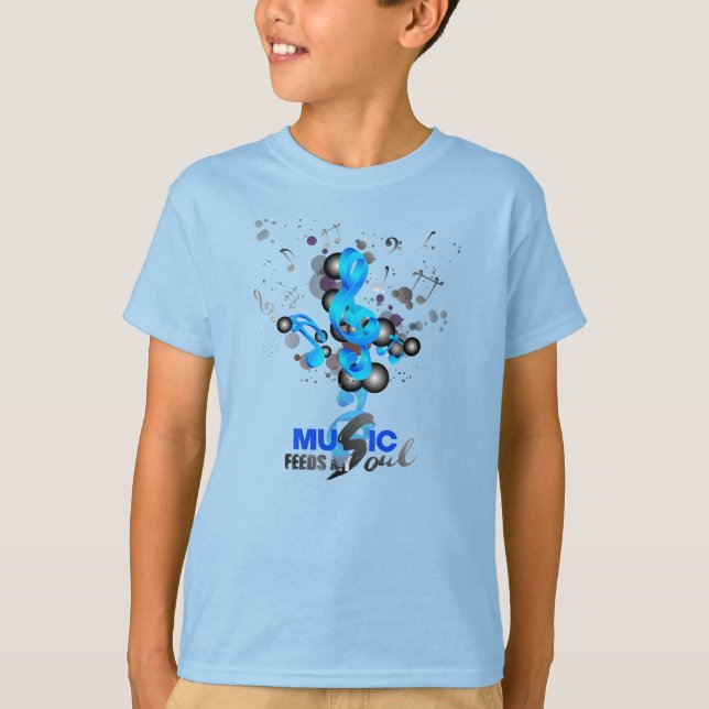 T-shirt La musique nourrit mon âme | Enfants (Devant)