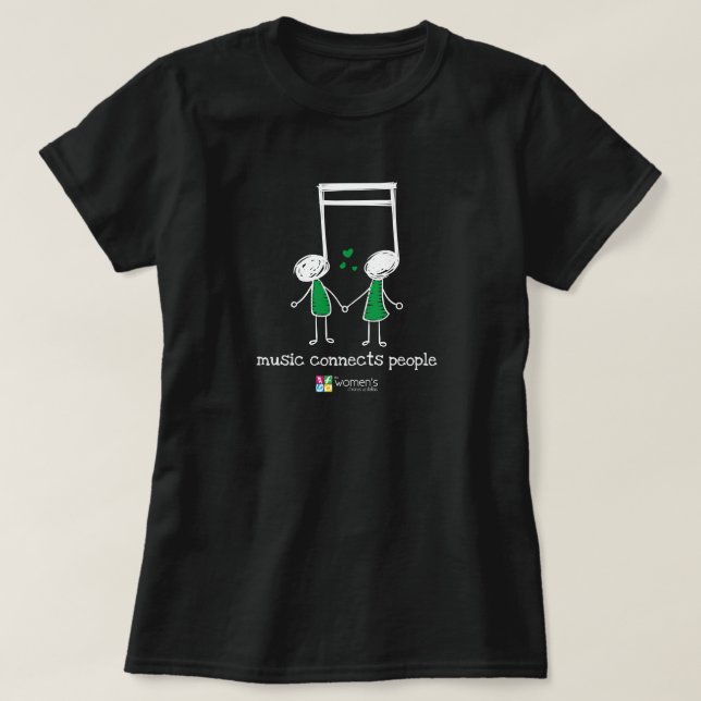 T-shirt La musique verte et blanche connecte les gens (Design devant)