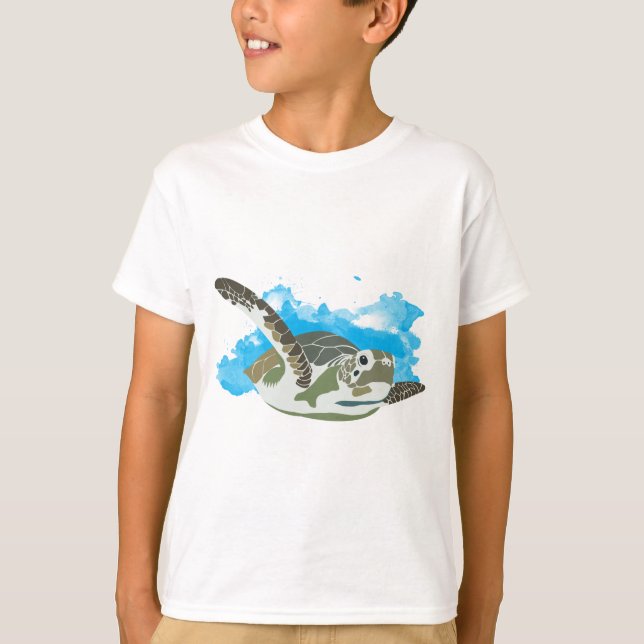 T-shirt La natation des tortues de mer (Devant)