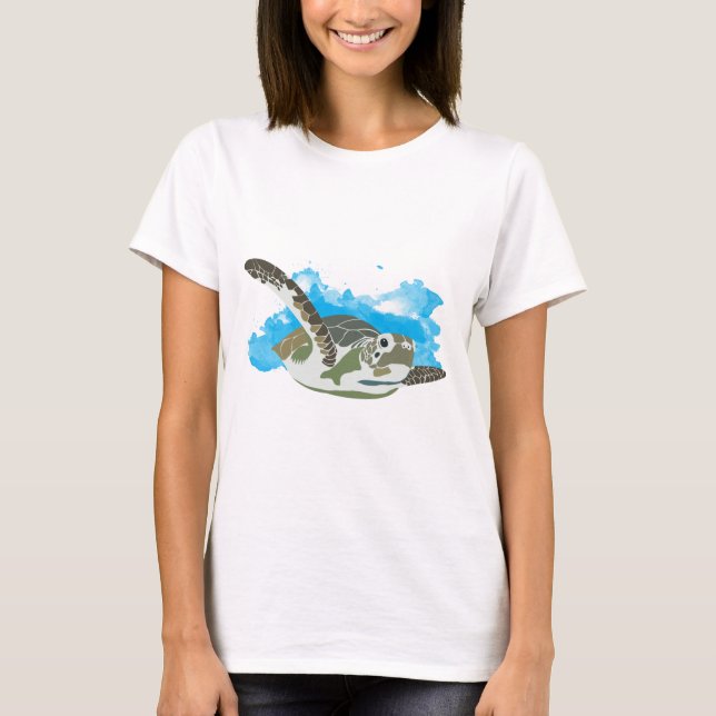 T-shirt La natation des tortues de mer (Devant)