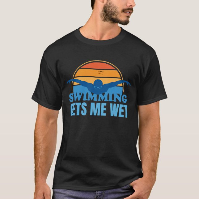 T-shirt La natation me rend humide (Devant)