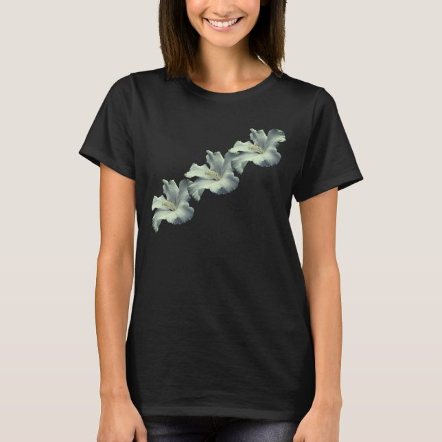 T-shirt La nature des fleurs de l'Hibiscus blanc (Devant)