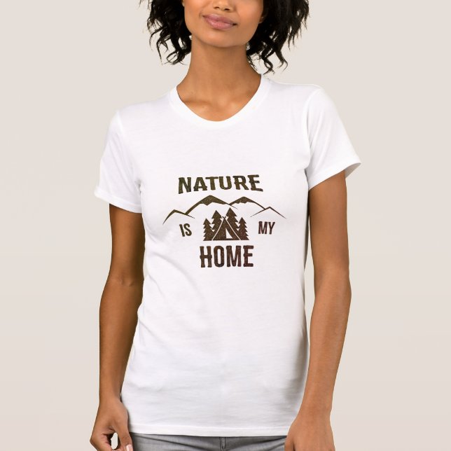 T-shirt La nature est ma maison silhouette (Devant)