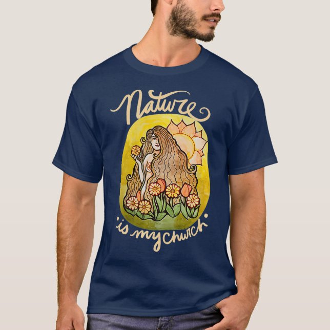 T-shirt La nature est mon église Earth Premium (Devant)
