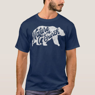 T-shirt La nature est mon Église Vintage Retro Grizzly Our