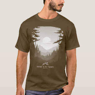 T-shirt La Nature Est Mon Thérapie Graphique Forêt Mist