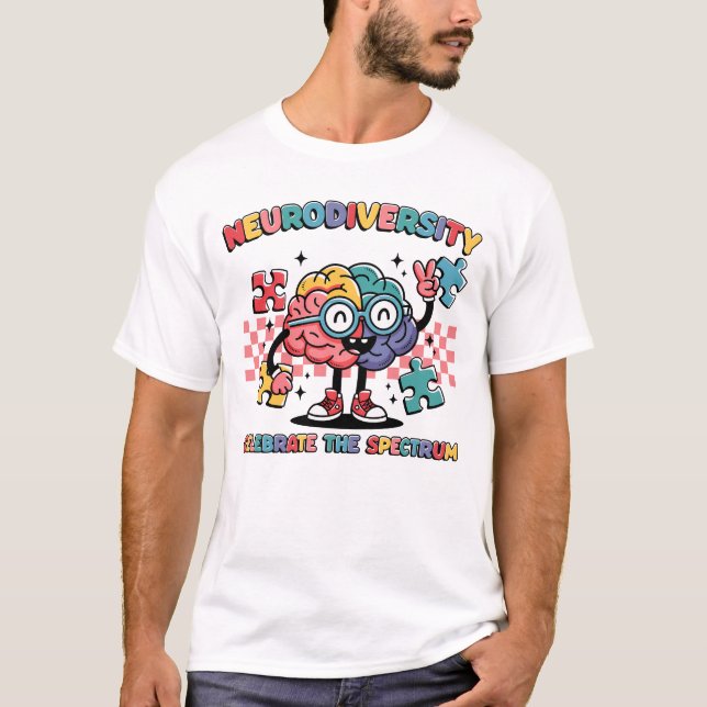 T-shirt La Neurodiversité Célèbre Le Puzzle Du Cerveau Spe (Devant)