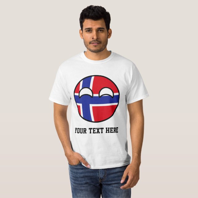 T-shirt La Norvège Geeky tendante drôle Countryball (Devant entier)