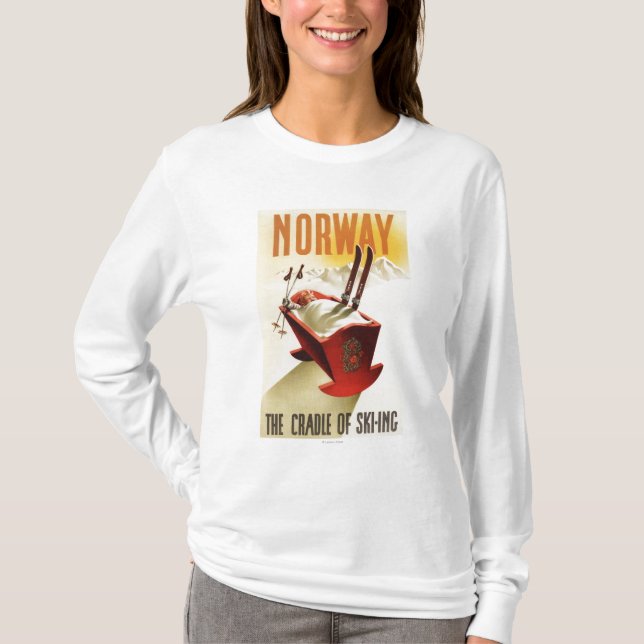 T-shirt La Norvège - le berceau du ski (Devant)