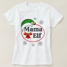 La nouveauté des femmes Noël MAMA ELF COSTUME T-Sh