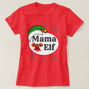 T-shirt La nouveauté des femmes Noël MAMA ELF COSTUME T-Sh