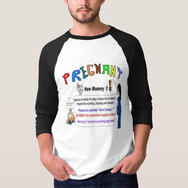 T-shirt La nouvelle maman enceinte avertit le papa (Devant)