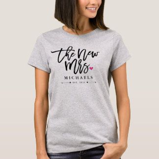 T-shirt La Nouvelle Mme Est. Année de votre Mariage
