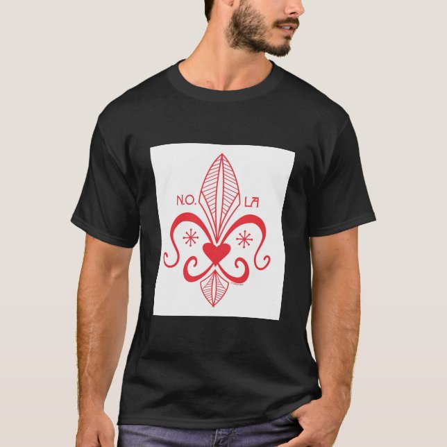 T-shirt La Nouvelle-Orléans Voodoo Fleur de Lis RED (Devant)