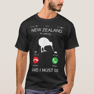 T-shirt La Nouvelle-Zélande appelle et je dois y aller, zé