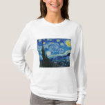 T-shirt La Nuit de Starry 1889 par Vincent van Gogh<br><div class="desc">Vincent Willem Gotch (ˈvvvsch: ˈnnt ɱʋlv ɑˈDujulx) 30 March 1853 - 29 Y 1890) ce qu'a Dutch Post-impressionist painter who posthumously beone behumously one of the most famous and influential figures in the history of western art. in a decade, he created about 2, 100 artworks, including aroet 860 oil paintings,...</div>