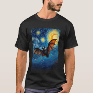 T-shirt La nuit étoilée de Van Gogh Chauve-souris Faune no