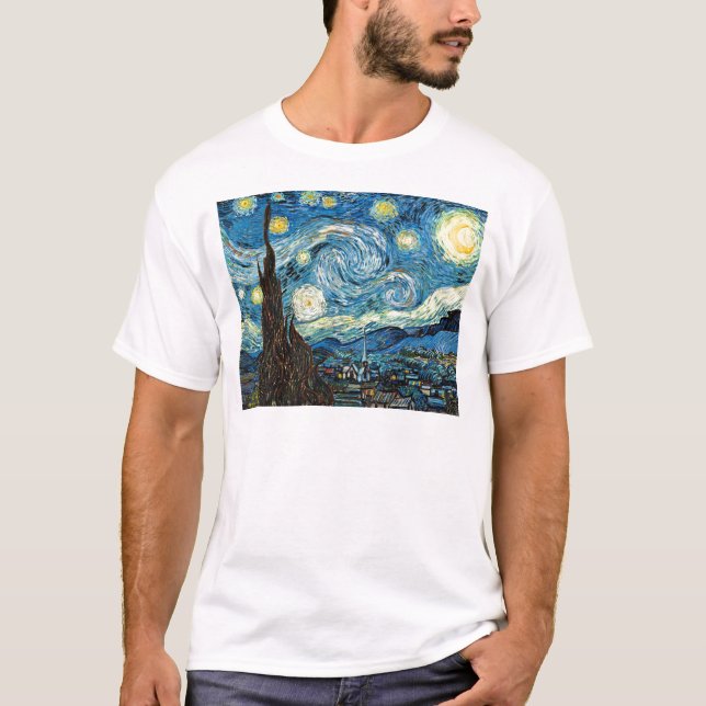 T-shirt La nuit étoilée de Vincent Van Gogh (Devant)