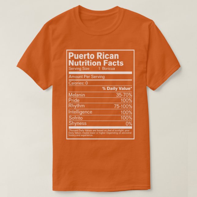 T-shirt La nutrition portoricaine 2 (Design devant)