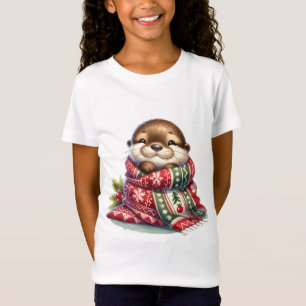 T-Shirt La Otter de Noël dans une écharpe