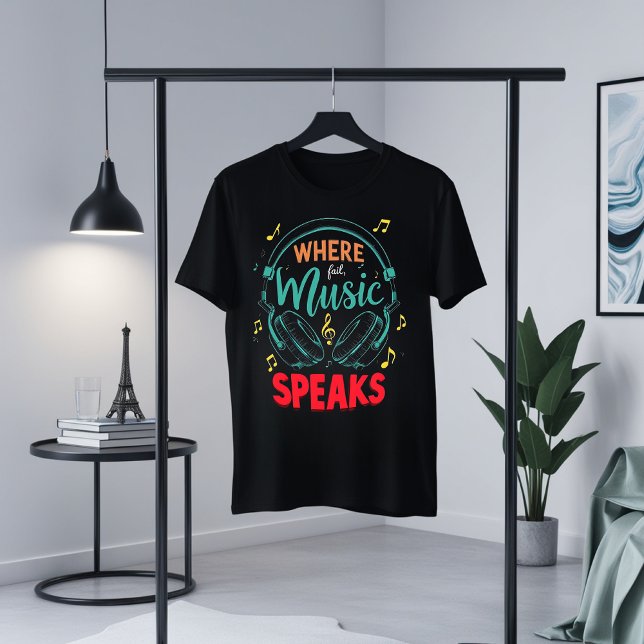 T-shirt Là où la musique parle le thé graphique (Créateur téléchargé)