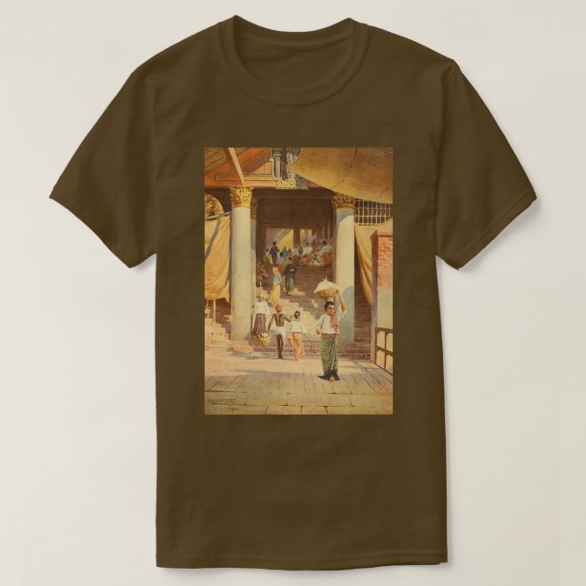 T-shirt La Pagode Steps Rangoon Yangon du livre x27 (Design devant)