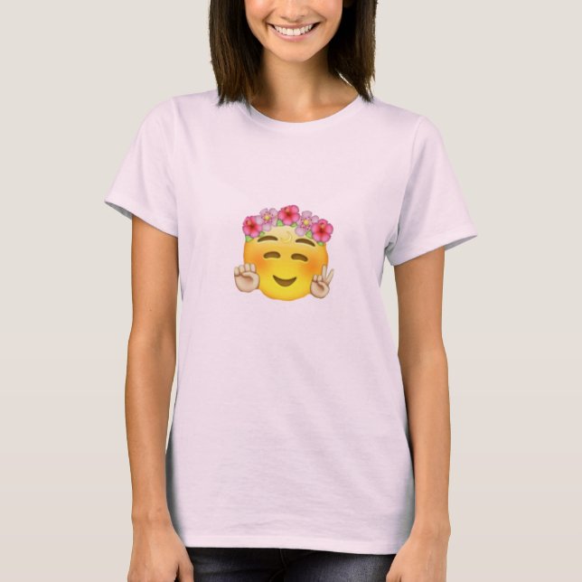 T-shirt La paix Emoji teignent en nouant les femmes (Devant)