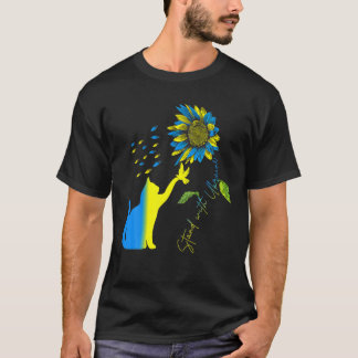 T-shirt La Paix En Ukraine Dove Et Chat. Tenez-Vous Avec L