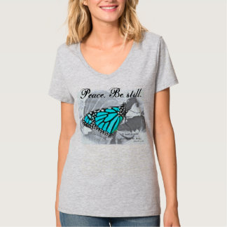 T-shirt La paix. Soyez Toujours. Chemise papillon